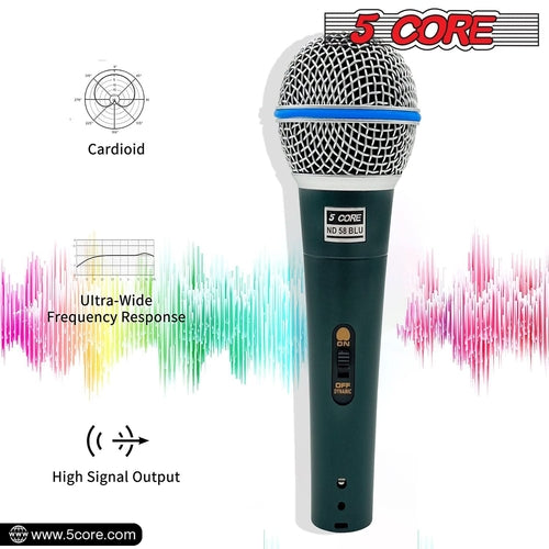 5Core XLR Microphone Dynamic Mic Karaoke Singing Studio Microfono