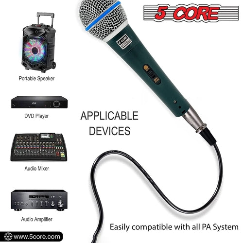 5Core XLR Microphone Dynamic Mic Karaoke Singing Studio Microfono
