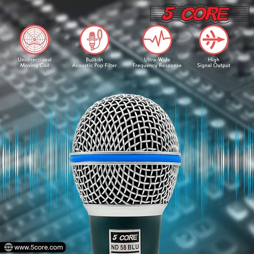 5Core XLR Microphone Dynamic Mic Karaoke Singing Studio Microfono